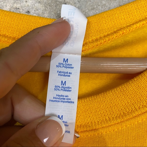 Day of the dead skull floral marigold yellow crewneck sweatshirt medium - Picture 3 of 7